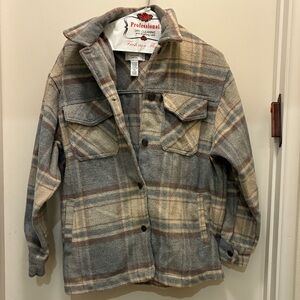 RSQ Gray and Cream Textured Jacket